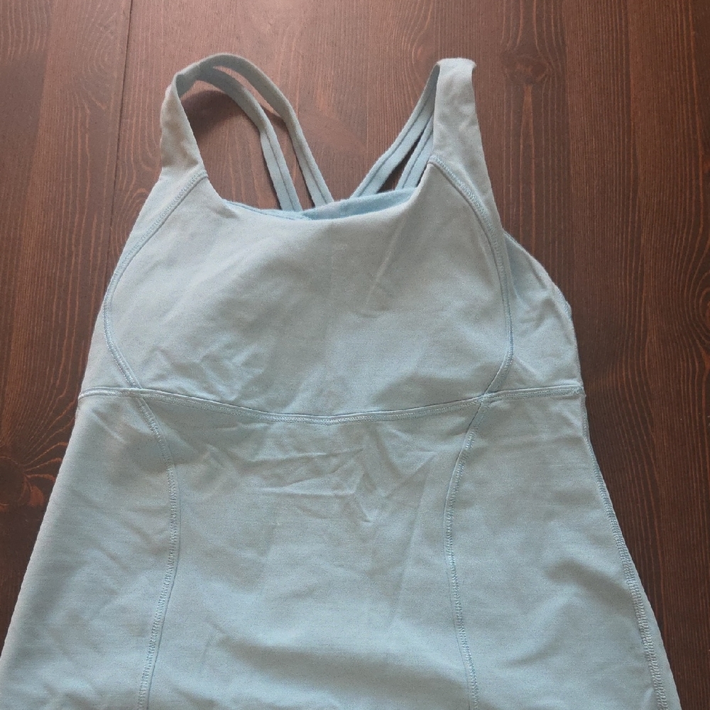 lululemon athletica pale blue logo athletic top